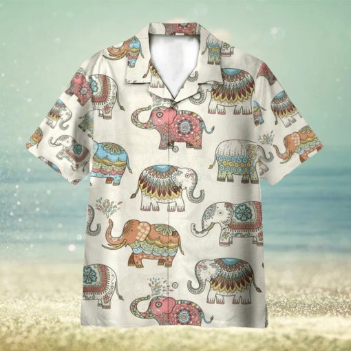 Mandala Elephants India Style 3D Hawaiian Shirt Summer Vaction Gift