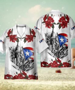 Manga Flower Puerto Rico 3D Hawaiian Shirt Holiday Gift