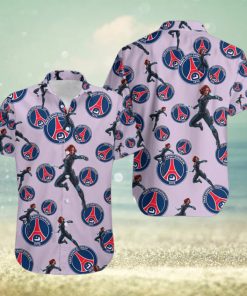 Marvel Avengers Attire Natasha Romanoff Hawaiian Camp Shirt Paris Saint Germain Fc