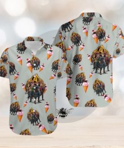 Marvel Avengers Clothes Rocket Raccoon Hawaiian Shirt With Suit Ice Cream Cone Sundae