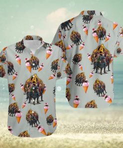 Marvel Avengers Clothes Rocket Raccoon Hawaiian Shirt With Suit Ice Cream Cone Sundae