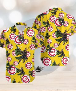 Marvel Avengers Edge Game Loki Hawaiian Button Up Shirt Mens Chicago Cubs