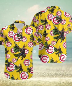 Marvel Avengers Edge Game Loki Hawaiian Button Up Shirt Mens Chicago Cubs