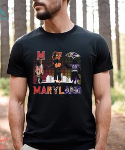 Maryland Sports Teams Mascots Maryland Terrapins, Baltimore Orioles And Baltimore Ravens Champions Shirt