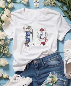 Mascot Edmonton Oilers vs Calgary Flames NHL cartoon shirt