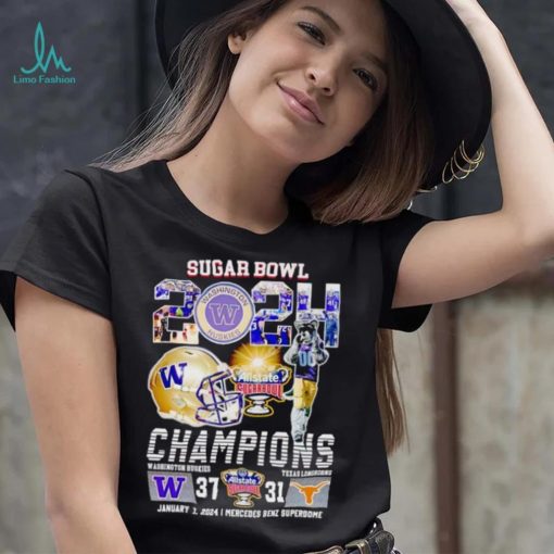 Mascot Sugar Bowl 2024 Champions Washington Huskies 37 31 Texas Longhorns shirt