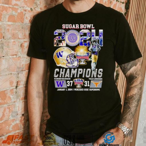 Mascot Sugar Bowl 2024 Champions Washington Huskies 37 31 Texas Longhorns shirt