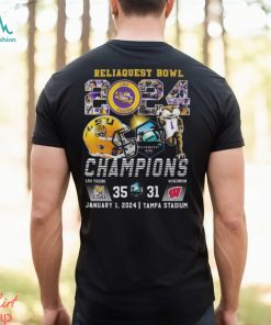 Mascots lsu tigers reliaquest bowl 2024 champions helmet shirt