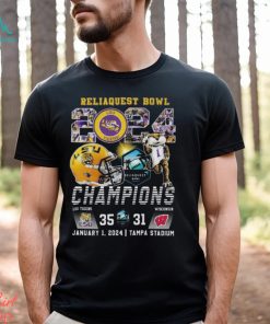 Mascots lsu tigers reliaquest bowl 2024 champions helmet shirt