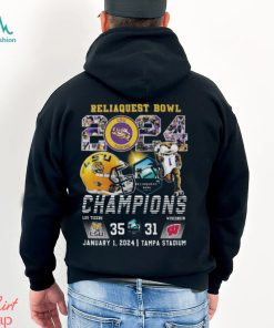 Mascots lsu tigers reliaquest bowl 2024 champions helmet shirt