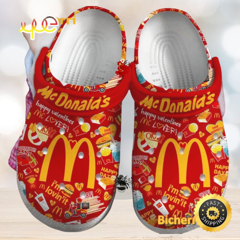 Mcdonald’s Happy Valentines Mc Lover Crocs Clogs Mcdonald’s Happy Valentines Mc Lover Crocs Clogs