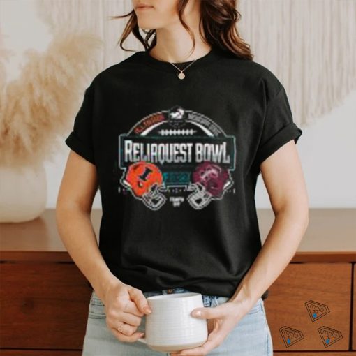 Men’s Blue 84 Heather Charcoal Illinois Fighting Illini vs. Mississippi State Bulldogs 2023 ReliaQuest Bowl Matchup T Shirt   Copy