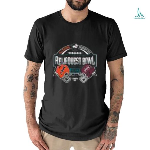 Men’s Blue 84 Heather Charcoal Illinois Fighting Illini vs. Mississippi State Bulldogs 2023 ReliaQuest Bowl Matchup T Shirt   Copy
