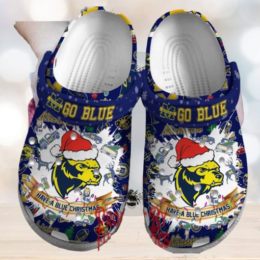 Merry Christmas Michigan Wolverines Go Blue Crocs