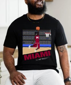 Miami Basketball 8 Bit Pixel Art Cartridge Design T shirt