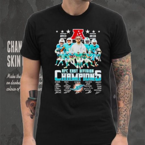 Miami Dolphins 2023 AFC East Division Champions signatures shirt