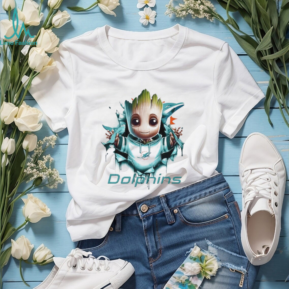 Miami Dolphins Baby Groot Blood Inside Me Shirt Miami Dolphins Baby Groot Blood Inside Me Shirt