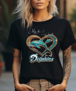 Miami Dolphins My Heart Valentine Fan Couple T Shirt