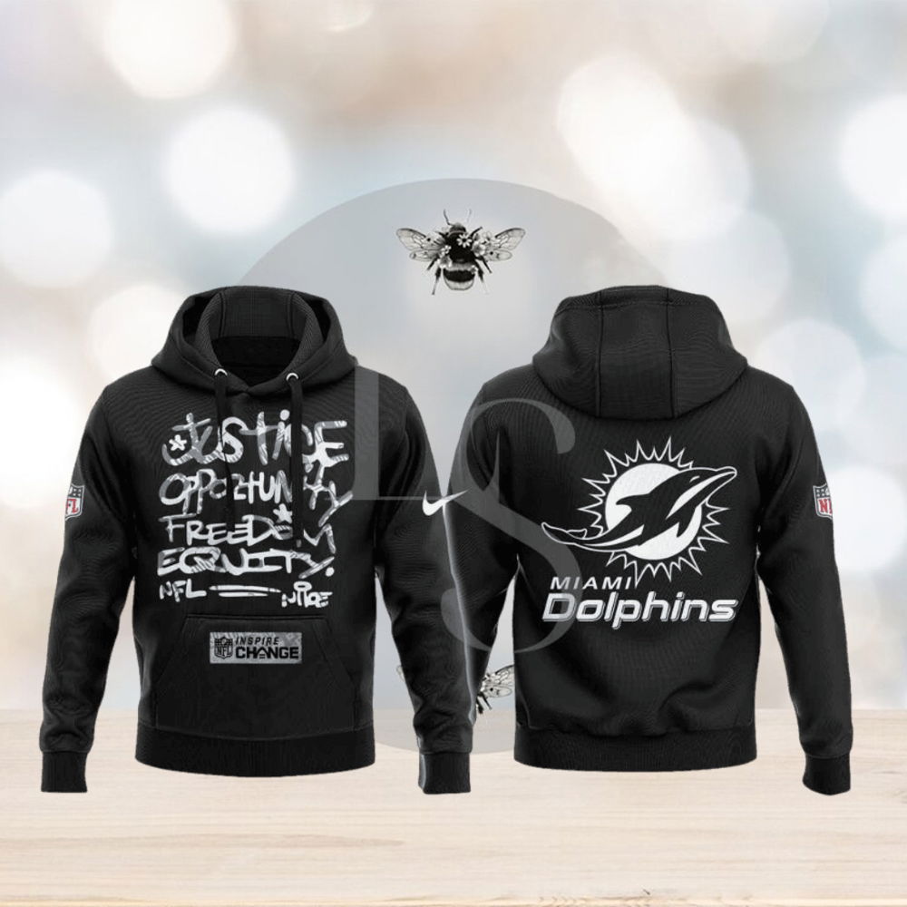 Miami Dolphins NFL Justice Opportunity Equity Freedom Hoodie 3D Miami Dolphins NFL Justice Opportunity Equity Freedom Hoodie 3D