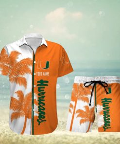 Miami Hurricanes Hawaiian Shirt And Shorts Custom Name NCAA1 Sport Team Gift