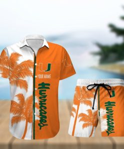 Miami Hurricanes Hawaiian Shirt And Shorts Custom Name NCAA1 Sport Team Gift