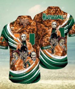 Miami Hurricanes Hawaiian Shirt, Halloween Horror Icon Edition