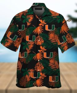 Miami Hurricanes Hawaiian Shirt, Palm Leaf Summer Beach Fashion