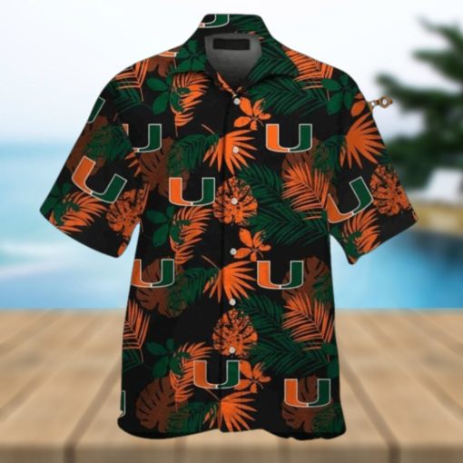 Miami Hurricanes Hawaiian Shirt, Palm Leaf Summer Beach Fashion