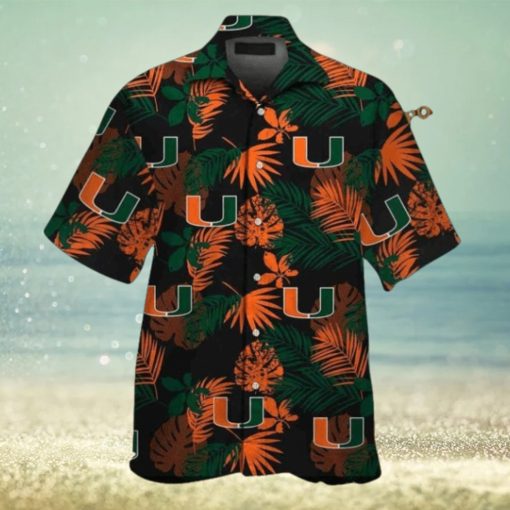 Miami Hurricanes Hawaiian Shirt, Palm Leaf Summer Beach Fashion