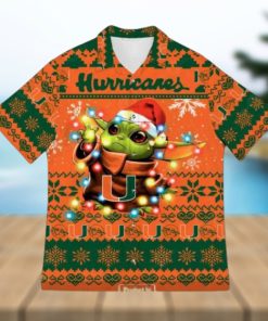 Miami Hurricanes Hawaiian Shirt, Star Wars Baby Yoda Beach Theme