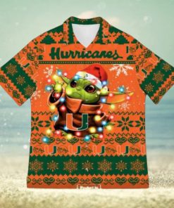 Miami Hurricanes Hawaiian Shirt, Star Wars Baby Yoda Beach Theme