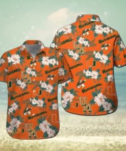 Miami Hurricanes Hawaiian Shirt, Summer Tropical Flower Beachwear