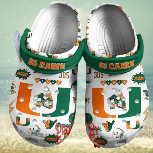 Miami Hurricanes I Love Football Crocs Slippers