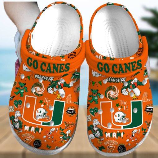 Miami Hurricanes NCAA Sport Crocs Crocband Clogs Shoes Comfortable For Men Women and Kids – Footwearelite Exclusive