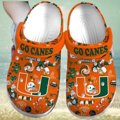 Miami Hurricanes NCAA Sport Crocs Crocband Clogs Shoes Comfortable For Men Women and Kids – Footwearelite Exclusive