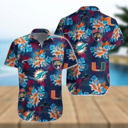 Miami city all Sport Teams hot Hawaiian Shirt, dolphins, heat