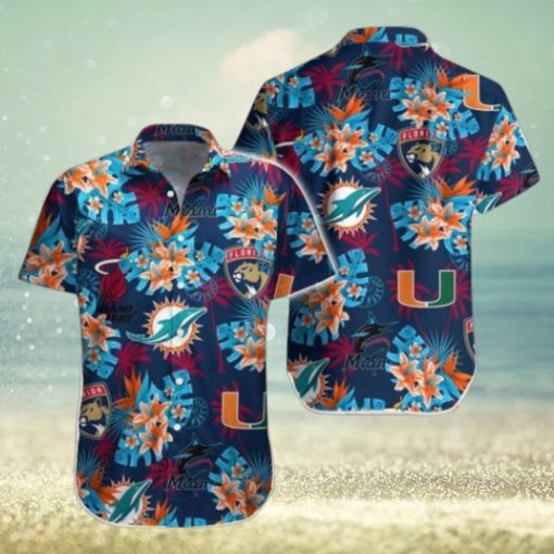 Miami city all Sport Teams hot Hawaiian Shirt, dolphins, heat