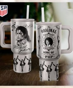 Michael Jackson The Original King Of Pop Tumbler With Handle