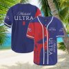 Michelob ULTRA Beer Red Skull Sports Baseball Jersey