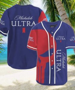 Michelob ULTRA Beer Red Skull Sports Baseball Jersey