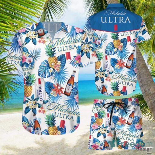 Michelob Ultra Beer Hawaiian Shirts And Short Summer Beach Set