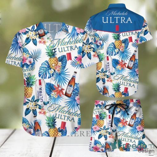 Michelob Ultra Beer Hawaiian Shirts And Short Summer Beach Set