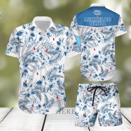 Michelob Ultra Hawaiian Shirts And Short Summer Beach Set