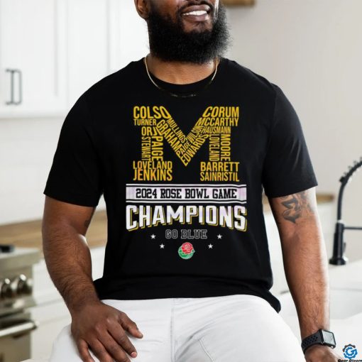 Michigan 2024 Rose Bowl Champions Go Blue Shirt