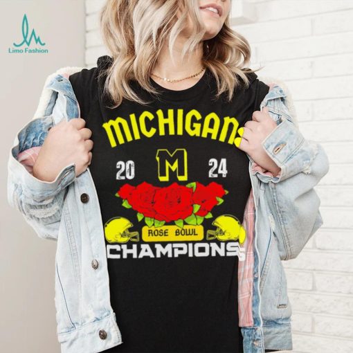 Michigan 2024 Rose Bowl Champions helmet logo gift shirt