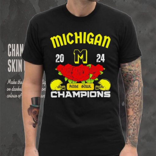 Michigan 2024 Rose Bowl Champions helmet logo gift shirt