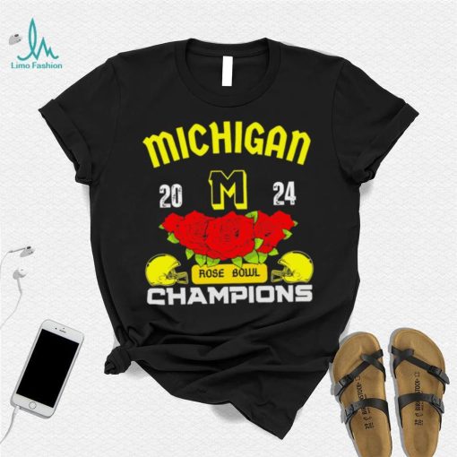 Michigan 2024 Rose Bowl Champions helmet logo gift shirt