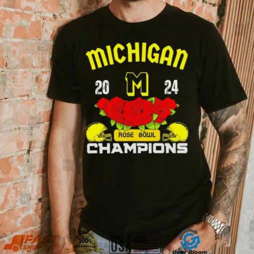 Michigan 2024 Rose Bowl Champions helmet logo gift shirt