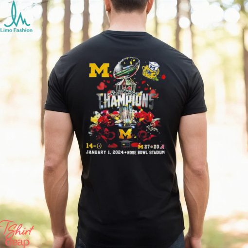 Michigan 2024 Rose Bowl Game Champions Trophy Winner Shirt