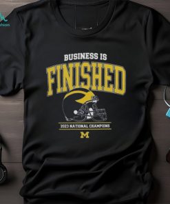 Michigan Football 2023 National Champions Navy Business Is Finished Team Shirt